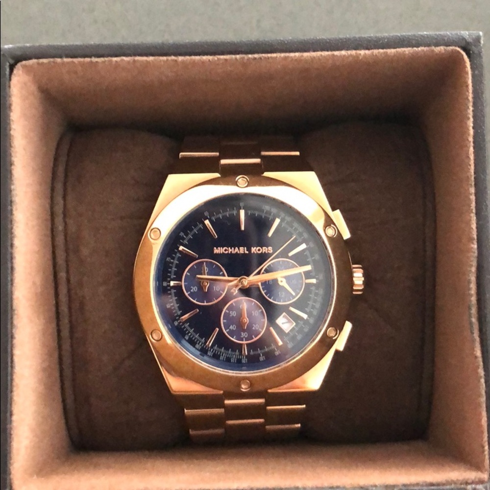 Michael Kors rose gold chronograph watch